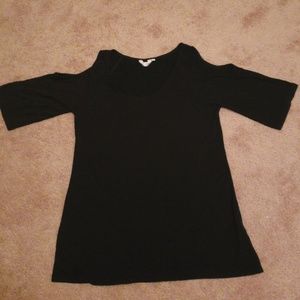 3 for $15! Small Black Cold Shoulder Top
